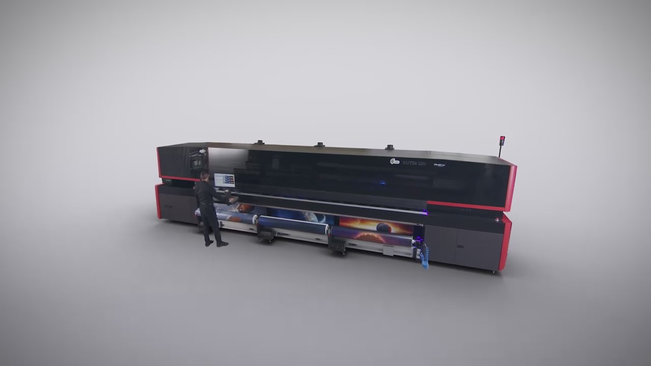 EFI VUTEk Q5r grand-format UV inkjet printer at PSP Imaging, Katy TX - printing large-scale banners and graphics